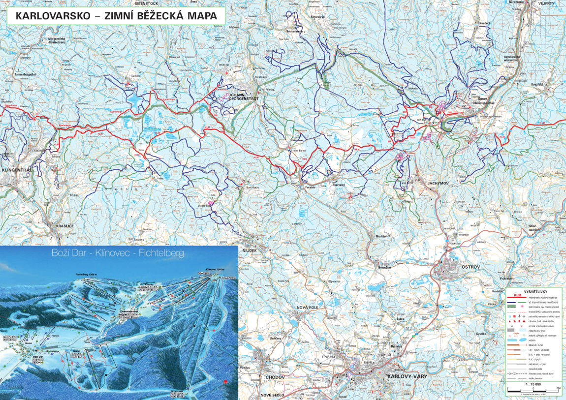 Zimní bežecká mapa Karlovarska